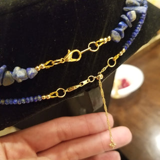 Lapis Lazuli (4mm Faceted) Chain Drop Necklace