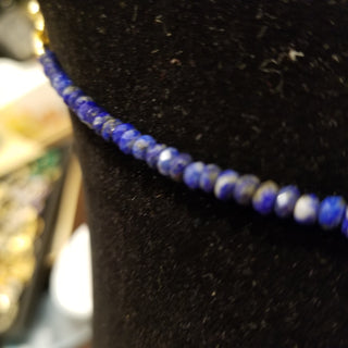 Lapis Lazuli (4mm Faceted) Chain Drop Necklace