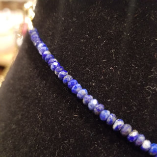 Lapis Lazuli (4mm Faceted) Chain Drop Necklace