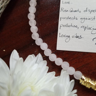 Rose Quartz Wire Wrap Cylinder Charm Adjustable Choaker Necklace