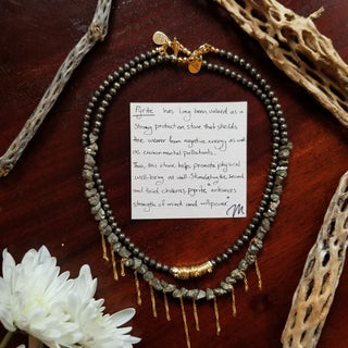 Pyrite (Rough) Chain Drop Adjustable Necklace