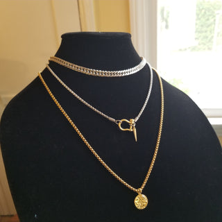 Shackle Clasp Necklace (18K Gold Filled) Necklace with Spike - 15 (cm) x 18 (cm) Shackle size