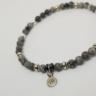 The Precious Petite Exclusive Collection in Silver - Gray Map Jasper