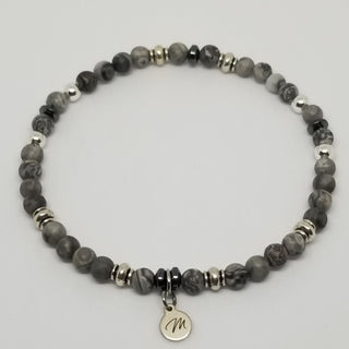 The Precious Petite Exclusive Collection in Silver - Gray Map Jasper