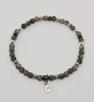 The Precious Petite Exclusive Collection in Silver - Gray Map Jasper