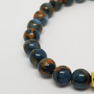 Lake Blue Cloisonne Jasper Gold aMonnatti Bracelet 8mm