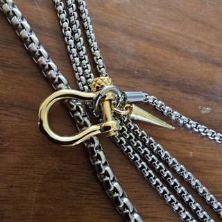 Shackle Clasp Necklace (18K Gold Filled) Necklace with Spike - 15 (cm) x 18 (cm) Shackle size