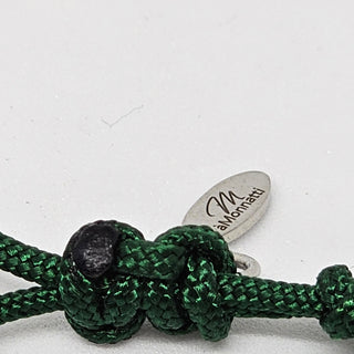 Zen Weave Macrame Boho Braided Bracelet in Forest Green - 7mm Thrive Twine Square Charm