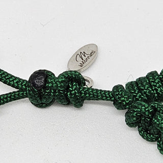 Zen Weave Macrame Boho Braided Bracelet in Forest Green - 7mm Thrive Twine Square Charm