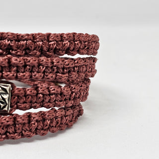 Zen Weave Macrame Boho Braided Bracelet in Dusty Rose -  Peak Pulse Charm