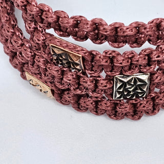 Zen Weave Macrame Boho Braided Bracelet in Dusty Rose -  Peak Pulse Charm