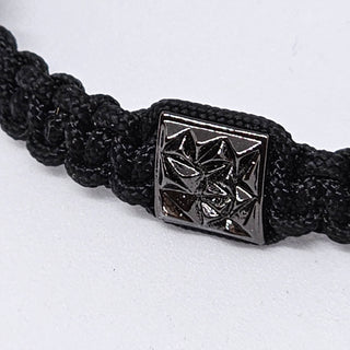 Zen Weave Macrame Boho Braided Bracelet in Black - Black Plated Peak Pulse Charm