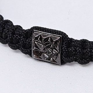 Zen Weave Macrame Boho Braided Bracelet in Black - Black Plated Peak Pulse Charm