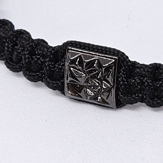 Zen Weave Macrame Boho Braided Bracelet in Black - Black Plated Peak Pulse Charm