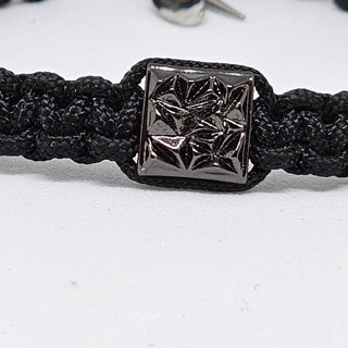 Zen Weave Macrame Boho Braided Bracelet in Black - Black Plated Peak Pulse Charm