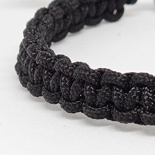 Zen Weave Macrame Boho Braided Bracelet in Black - Black Plated Peak Pulse Charm