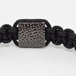 Zen Weave Macrame Boho Braided Bracelet in Black - Black Plated Peak Pulse Charm