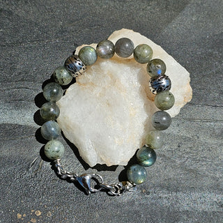 Labradorite (AAA Quality) SS (10mm) Clasp Bracelet