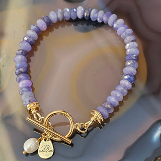 Tanzanite 18K Gold Filled Toggle Bracelet