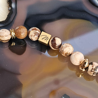 Australian Zebra Jasper 18K Gold Filled Toggle Bracelet