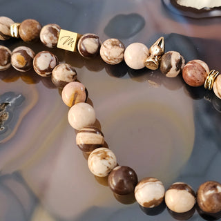 Australian Zebra Jasper 18K Gold Filled Toggle Bracelet