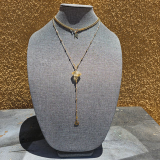 Citrin Lariat Gold Filled Adjusable Long Necklace