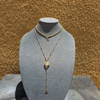 Citrin Lariat Gold Filled Adjusable Long Necklace