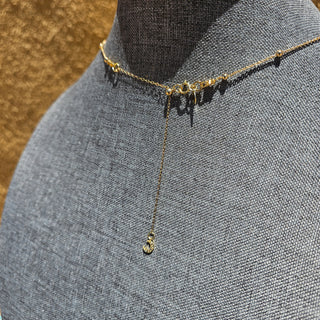 Citrin Lariat Gold Filled Adjusable Long Necklace