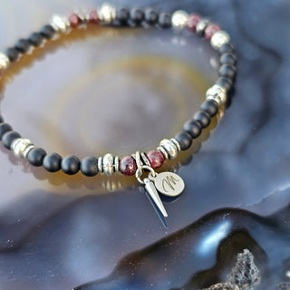 The Precious Petite Exclusive Spike Collection in Silver - Black Onyx & Garnet