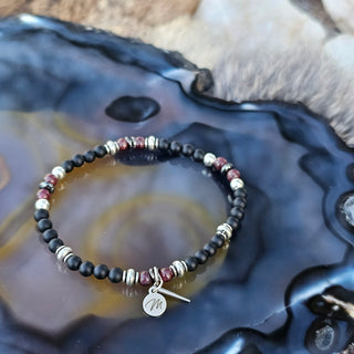 The Precious Petite Exclusive Spike Collection in Silver - Black Onyx & Garnet