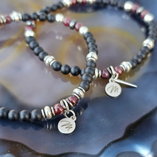 The Precious Petite Exclusive Collection in Silver - Black Onyx & Garnet