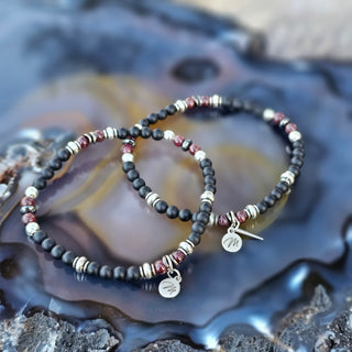 The Precious Petite Exclusive Collection in Silver - Black Onyx & Garnet