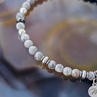 The Precious Petite Exclusive Spike Collection in Silver - Gray Map Jasper