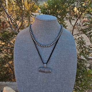 Greek Key Chain - Stainless Steel Patina Necklace