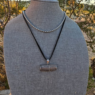 Greek Key Chain - Stainless Steel Patina Necklace