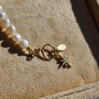 Fresh Water Pearl 18K Gold Filled Toggle Clasp with Guiding Star Dangle