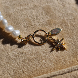 Fresh Water Pearl 18K Gold Filled Toggle Clasp with Guiding Star Dangle