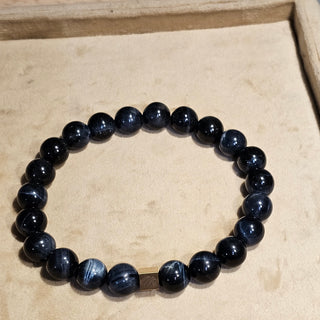 Blue Hawk Eye (10mm) Logo Bracelet