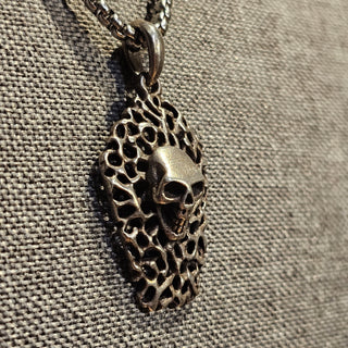 Skull Plate Sterling Silver Necklace