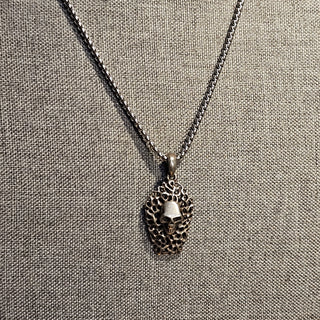 Skull Plate Sterling Silver Necklace