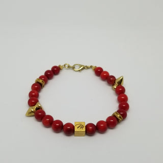 Coral (6mm) 18K Gold Filled Bracelet