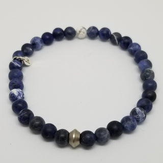 Sodalite and Whitet Howlite (6mm) Bracelet (6mm)