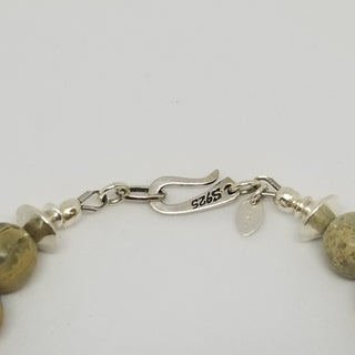 Snake Skin Jasper (10mm) Sterling Silver U Clasp Bracelet