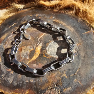 Stainless Steel Ractangular Patina Bracelet