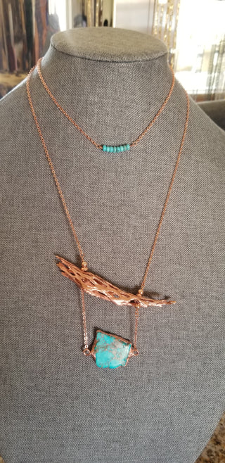 The Linear - Electroformed Necklace Set(sold) -- [Similar, Made to order]